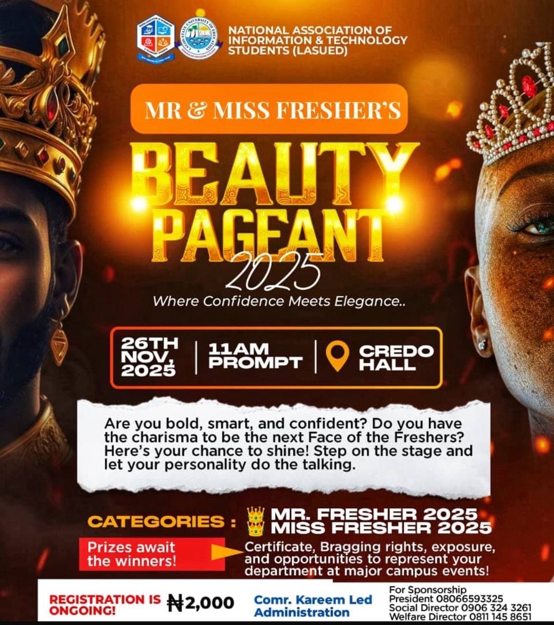 MR & MISS FRESHER'S BEAUTY PAGEANT 2025